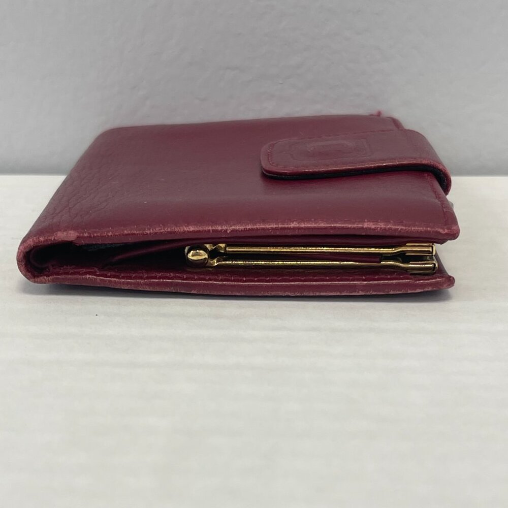 Celine Vintage Bordeaux Compact Wallet w/ Kisslock Coin Compartment - Preowned - Picture 12 of 14